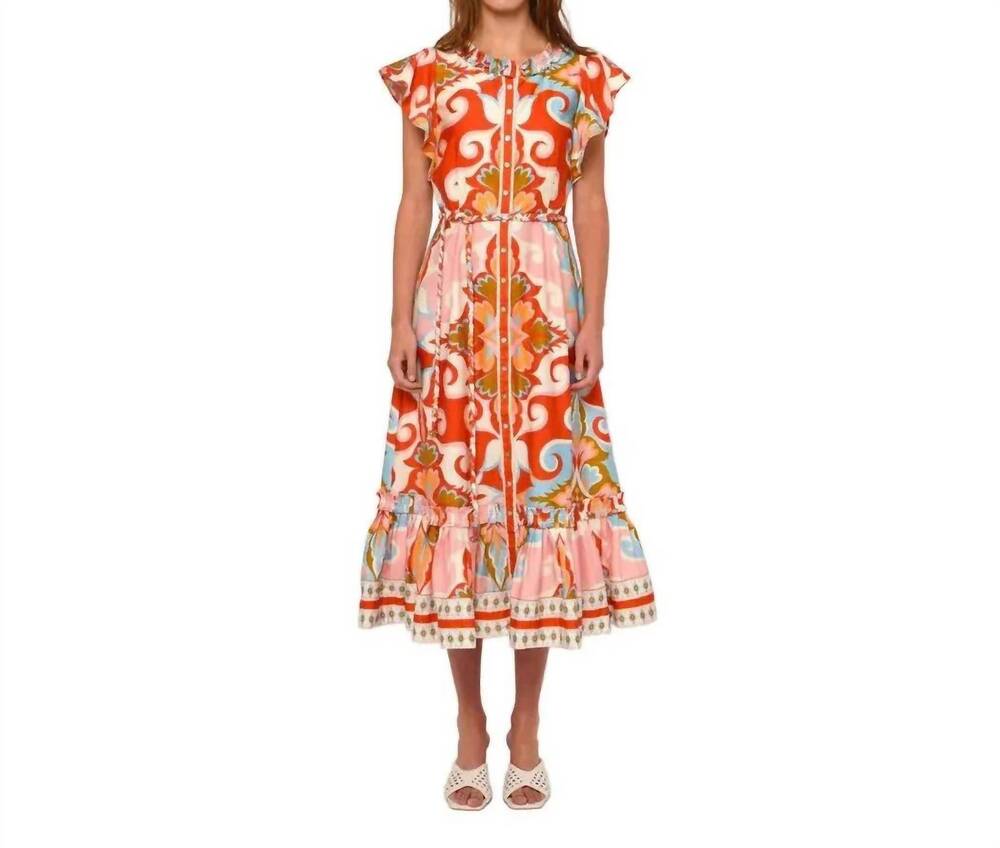 NEW LOVE THE LABEL ella midi dress in rosetti print